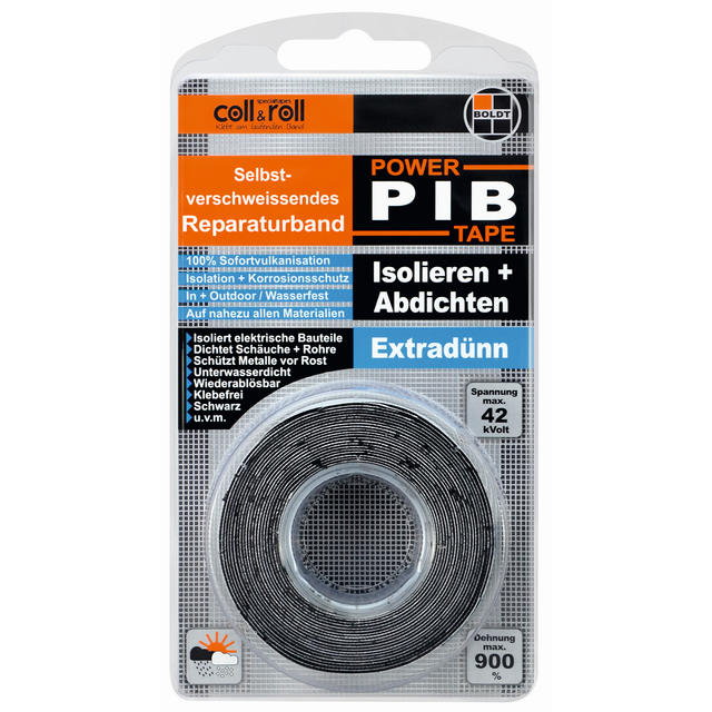 Boldt Reparaturband 'PowerPIP' schwarz extradünn 3 m