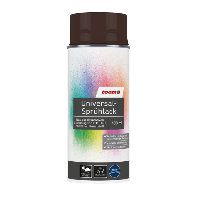 toom Universal-Sprühlack 'Edelbraun' schokobraun glänzend 400 ml