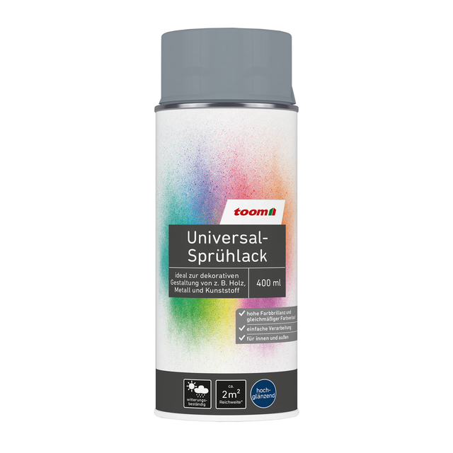 toom Universal-Sprühlack 'Stadtgeflüster' silbergrau glänzend 400 ml