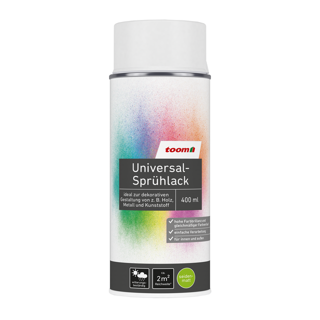 toom Universal-Sprühlack 'Eisblume' weiß seidenmatt 400 ml