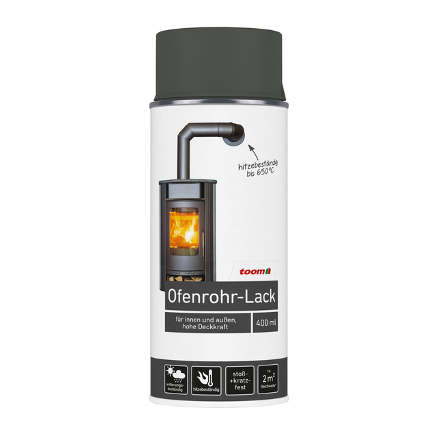 toom Ofenrohr-Lack schwarz seidenmatt 400 ml