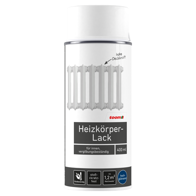 toom Heizkörperlack weiß glänzend 400 ml