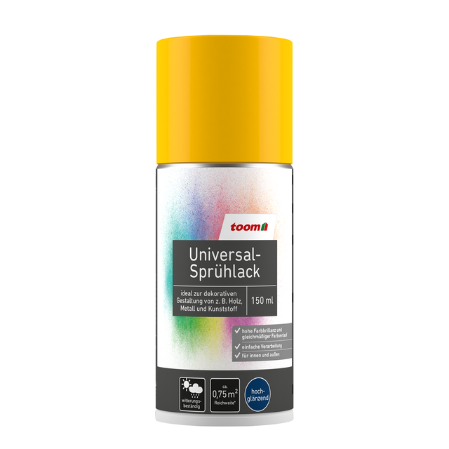 toom Universal-Sprühlack 'Sonnenblume' orangegelb glänzend 150 ml