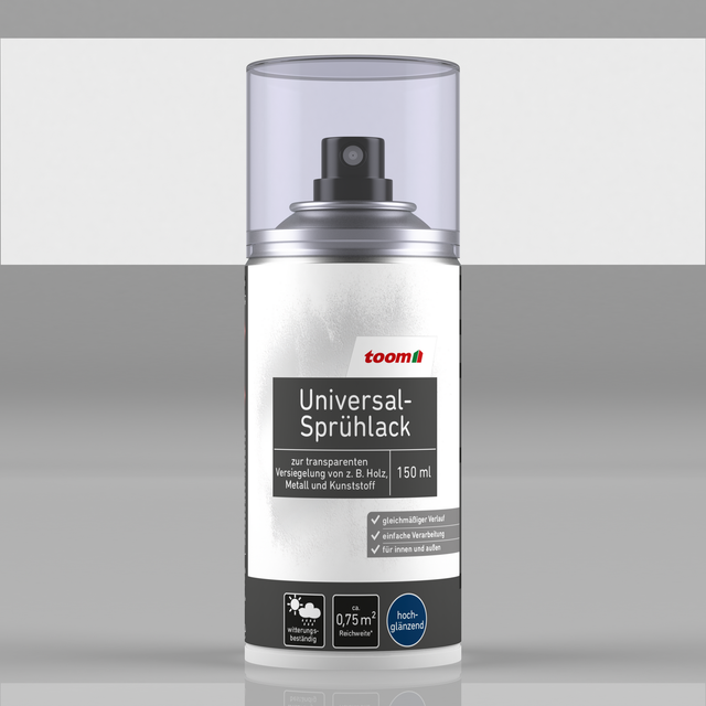 toom Universal-Sprühlack transparent glänzend 150 ml