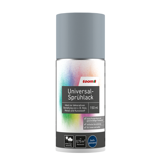 toom Universal-Sprühlack 'Stadtgeflüster' silbergrau glänzend 150 ml