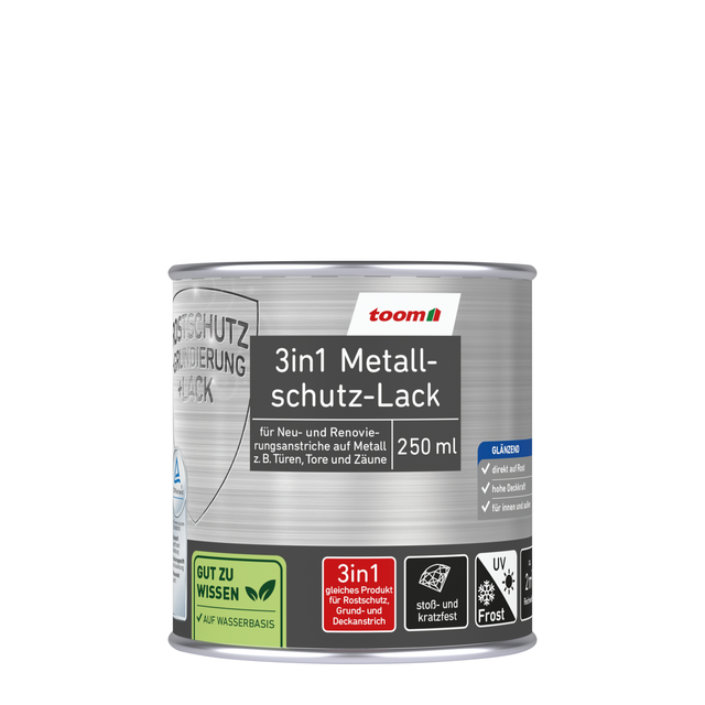 toom 3in1 Metallschutzlack grün glänzend 250 ml