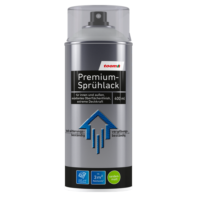 toom Premium-Sprühlack lichtgrau seidenmatt 400 ml