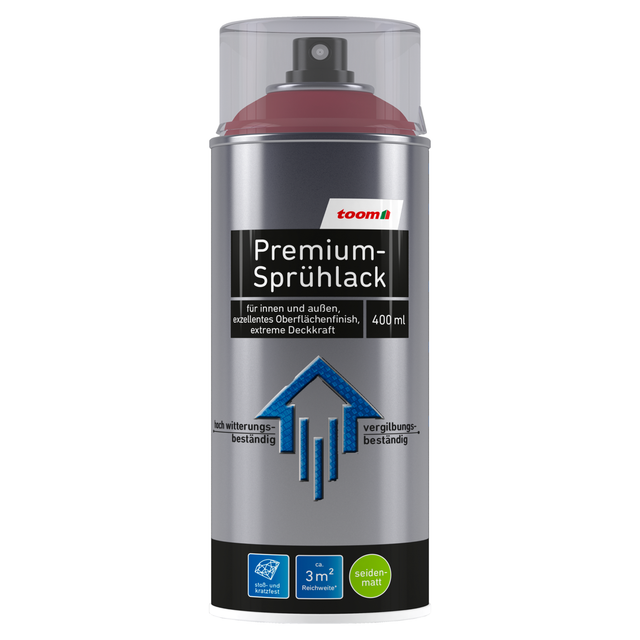toom Premium-Sprühlack purpurrot seidenmatt 400 ml