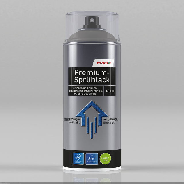 toom Premium-Sprühlack aluminiumfarben seidenmatt 400 ml