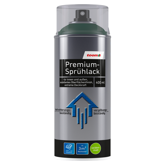 toom Premium-Sprühlack moosgrün seidenmatt 400 ml