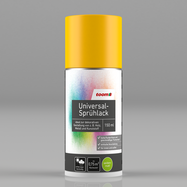 toom Universal-Sprühlack 'Sonnenblume' orangegelb seidenmatt 150 ml
