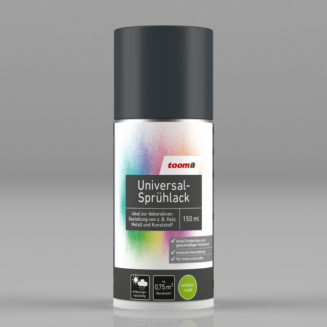 toom Universal-Sprühlack 'Schattenspiel' anthrazitfarben seidenmatt 150 ml