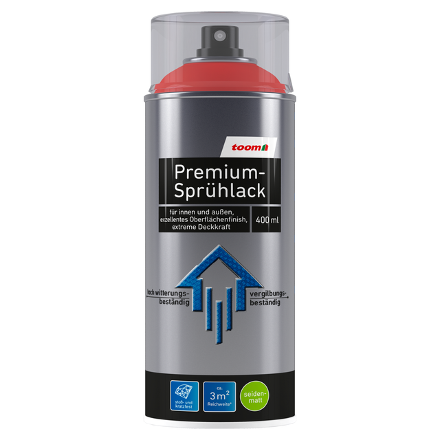 toom Premium-Sprühlack verkehrsrot seidenmatt 400 ml