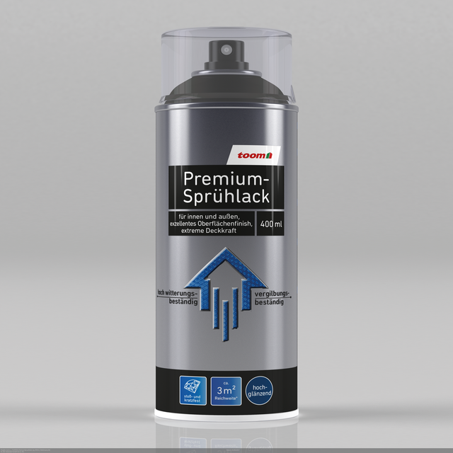 toom Premium-Sprühlack tiefschwarz glänzend 400 ml