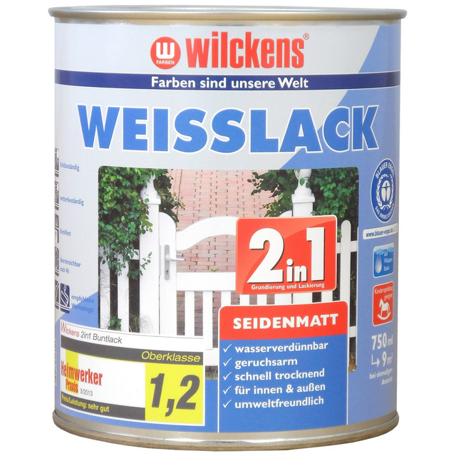 Wilckens 2in1 Weißlack seidenmatt 750 ml