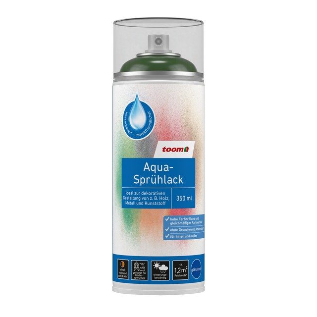 toom Aqua-Sprühlack laubgrün glänzend 350 ml