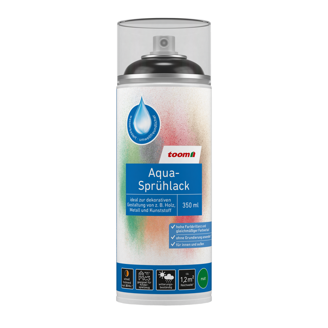 toom Aqua-Sprühlack tiefschwarz glänzend 350 ml