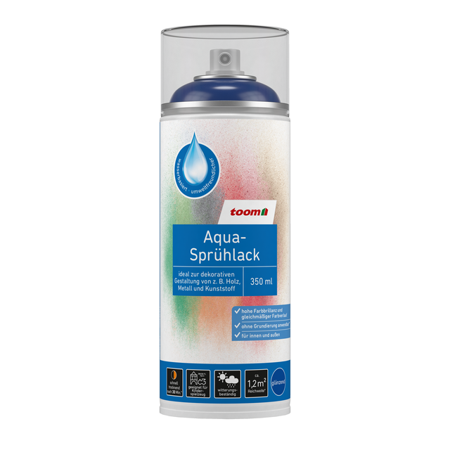 toom Aqua-Sprühlack ultramarinblau glänzend 350 ml