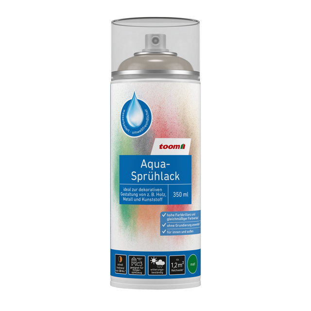 toom Aqua-Sprühlack 'Leinen' graubraun matt 350 ml