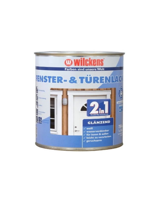 Wilckens 2in1 Fenster- & Türenlack weiß glänzend 750 ml