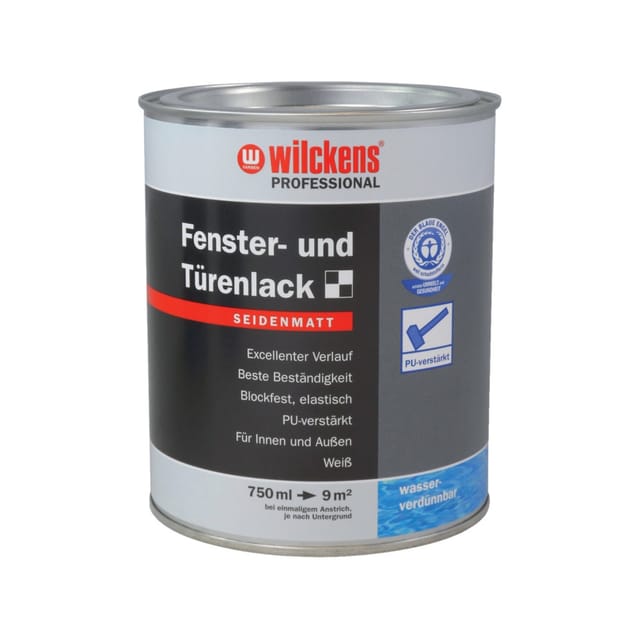 Wilckens Fenster- & Türenlack 'Professional' weiß seidenmatt 750 ml