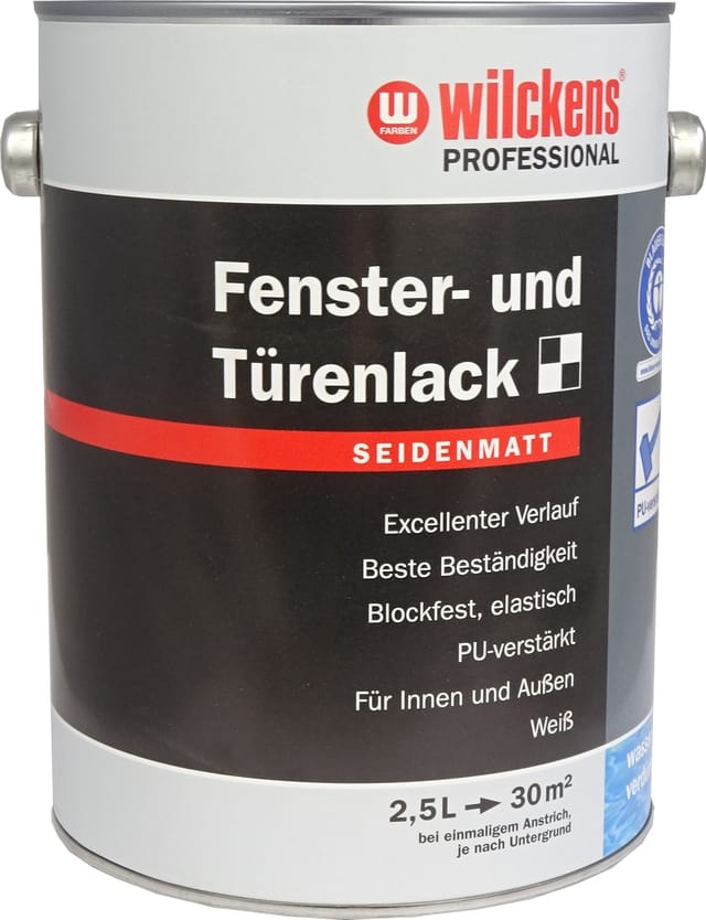 Wilckens Fenster- & Türenlack 'Professional' weiß seidenmatt 2,5 l