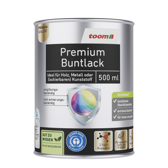 toom Premium-Buntlack feuerrot seidenmatt 500 ml