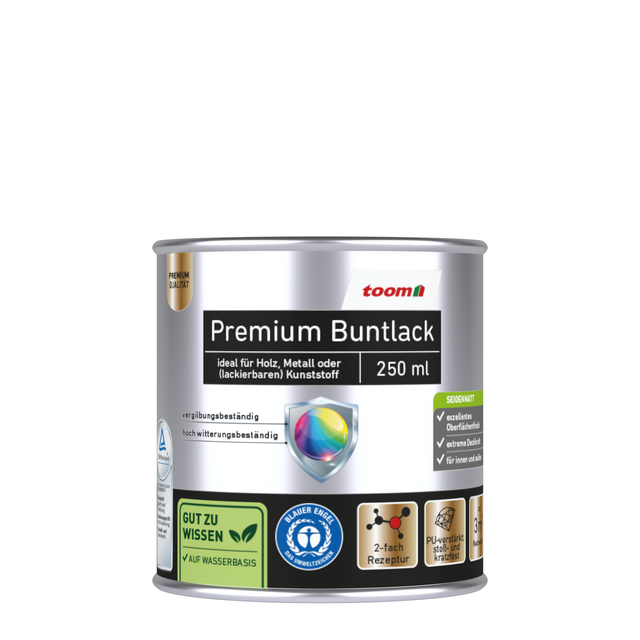toom Premium-Buntlack elfenbeinfarben glänzend 250 ml