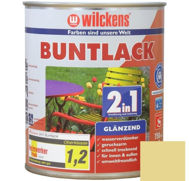 Wilckens 2in1 Buntlack hellelfenbein glänzend 750 ml