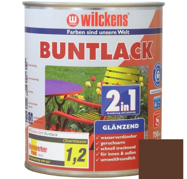 Wilckens 2in1 Buntlack nussbraun glänzend 750 ml