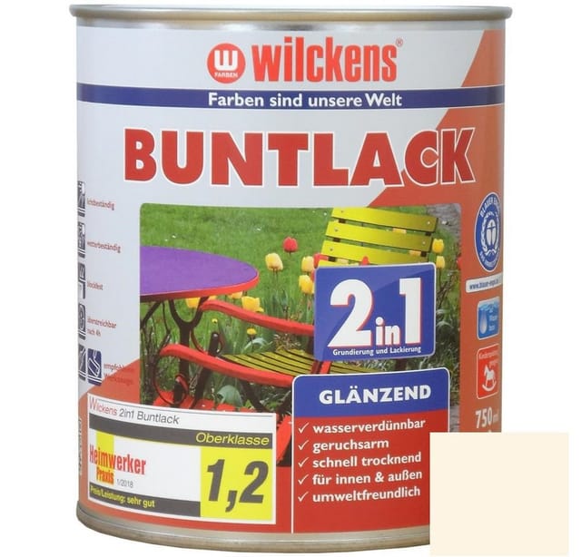 Wilckens 2in1 Buntlack cremeweiß glänzend 750 ml