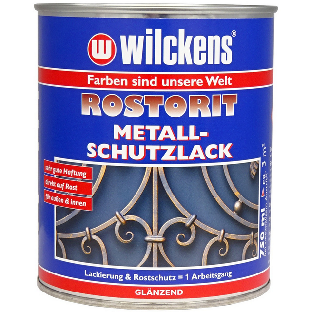 Wilckens Metallschutzlack 'Rostorit' enzianblau glänzend 750 ml