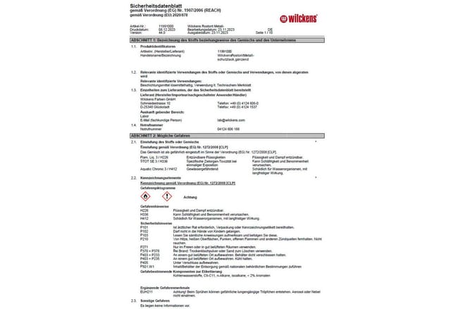 Wilckens Metallschutzlack 'Rostorit' silbergrau glänzend 750 ml