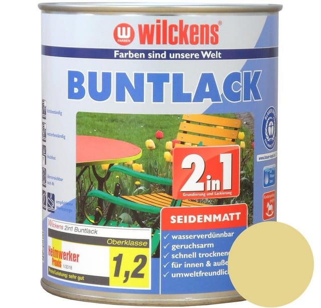 Wilckens 2in1 Buntlack hellelfenbein seidenmatt 750 ml
