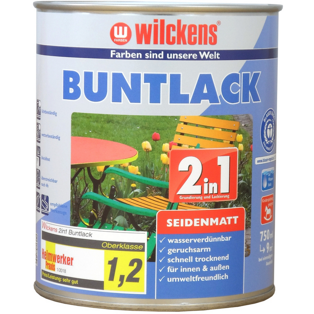 Wilckens 2in1 Buntlack feuerrot seidenmatt 750 ml