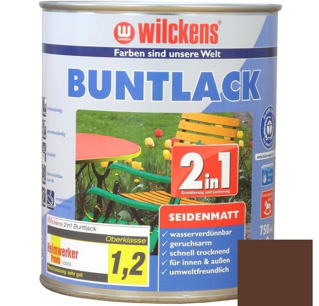 Wilckens 2in1 Buntlack nussbraun seidenmatt 750 ml