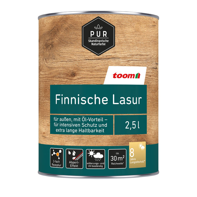 toom Finnische Lasur weiß 2,5 l