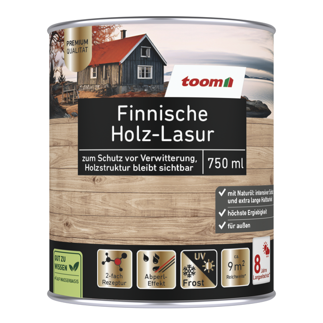 toom Finnische Lasur dunkelgrau 750 ml