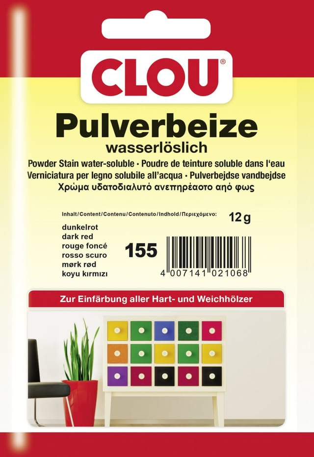 Clou Wasserbeize-Pulver dunkelrot 12 g