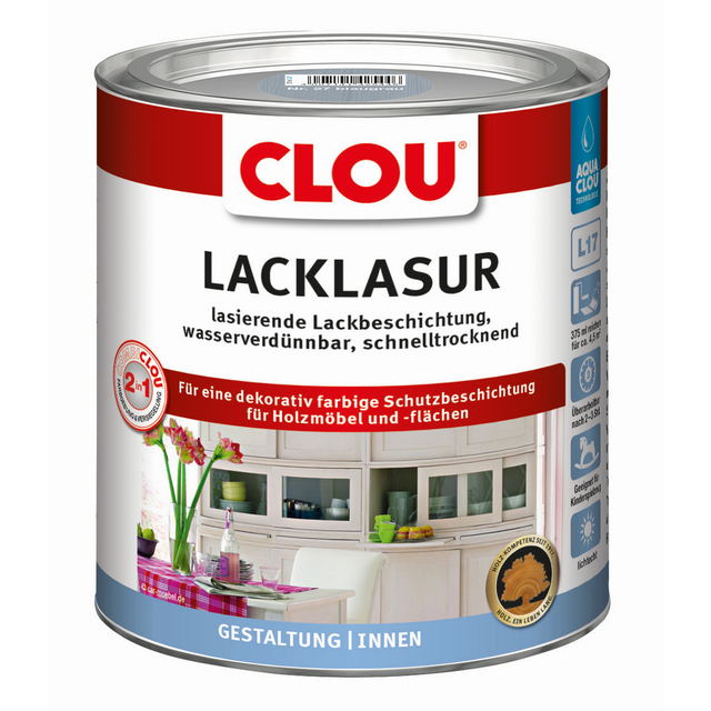Clou Lacklasur blaugrau 375 ml