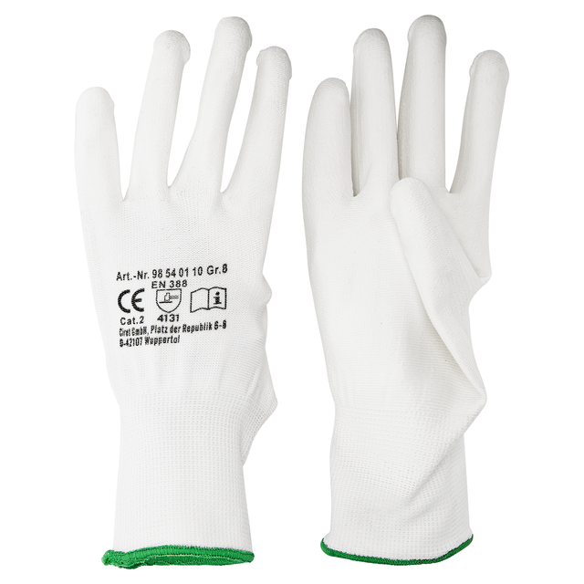 Arbeitshandschuhe "Senso Grip" Polyurethan weiß Gr. 8