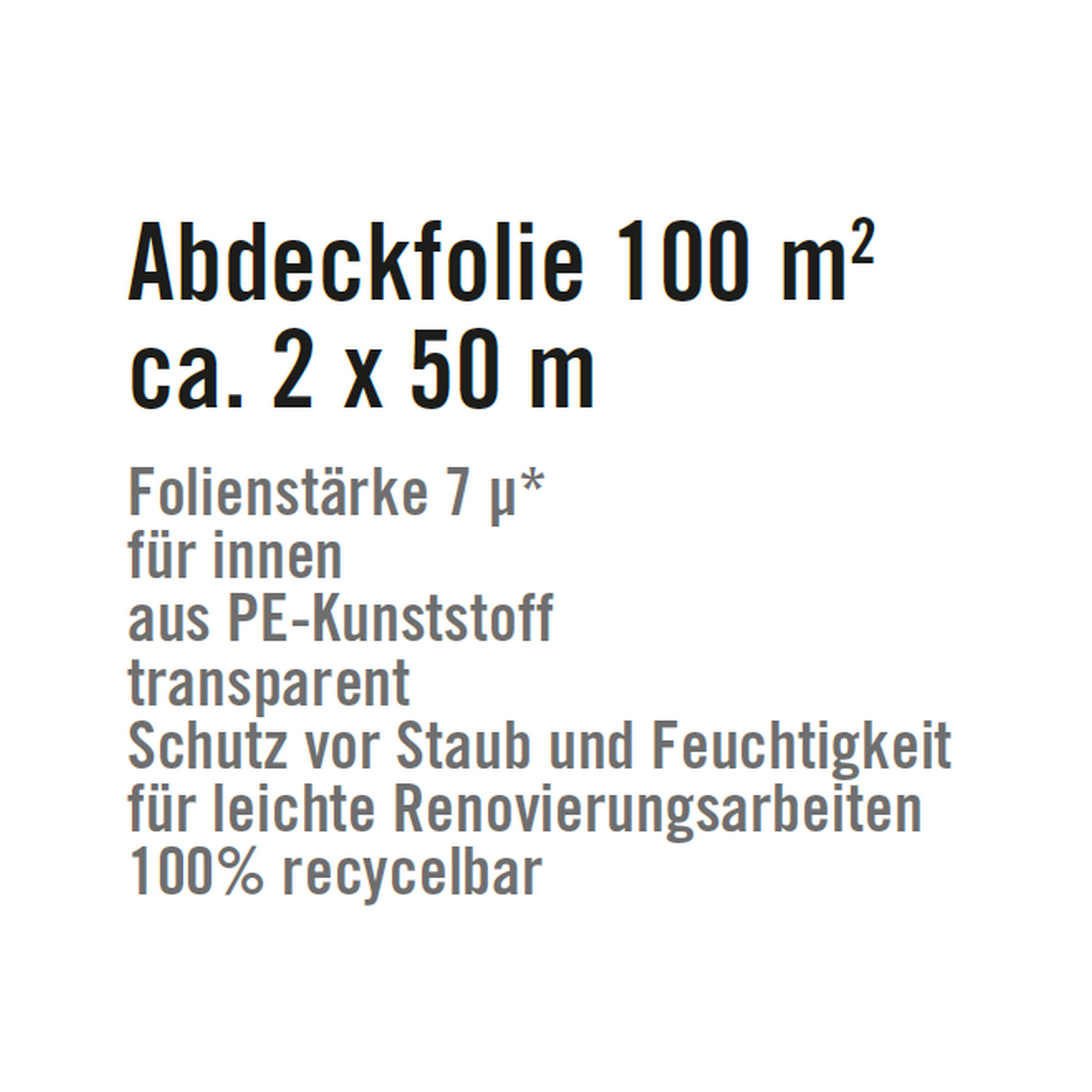 B1 Abdeckplane Polyethylen transparent 2 x 50 m Bild 2