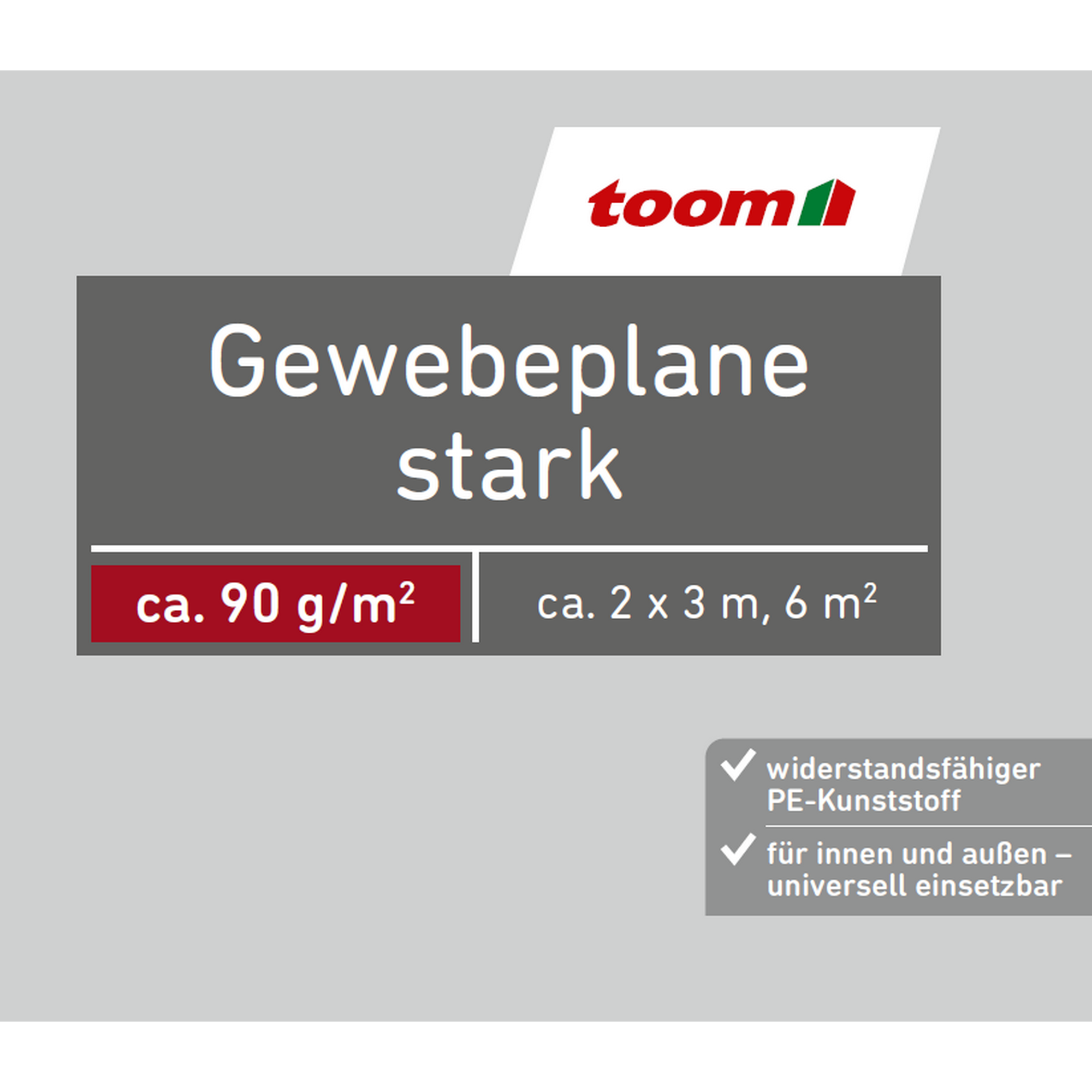 toom Gewebeplane stark 2 x 3 m 90 g/m² Bild 2