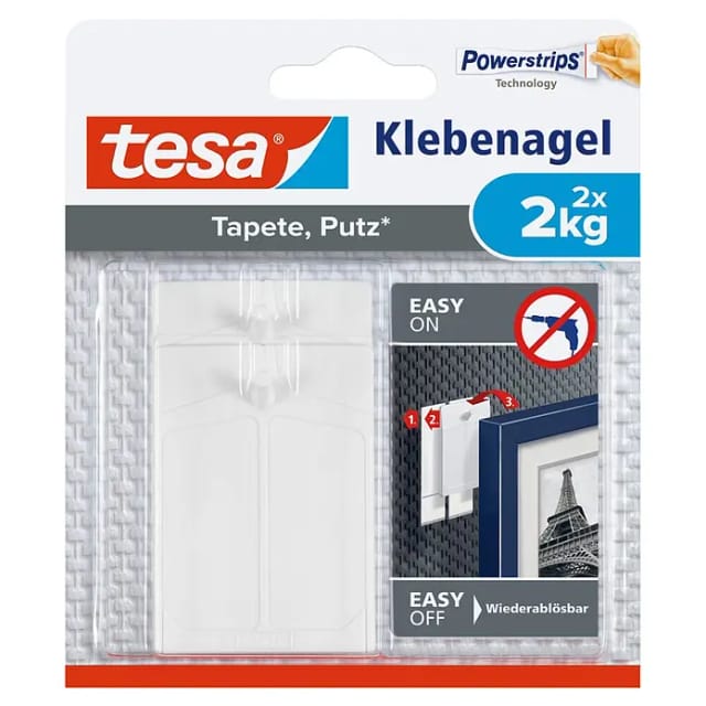 tesa Klebenägel Powerstrips weiß 2 kg 2 Stück