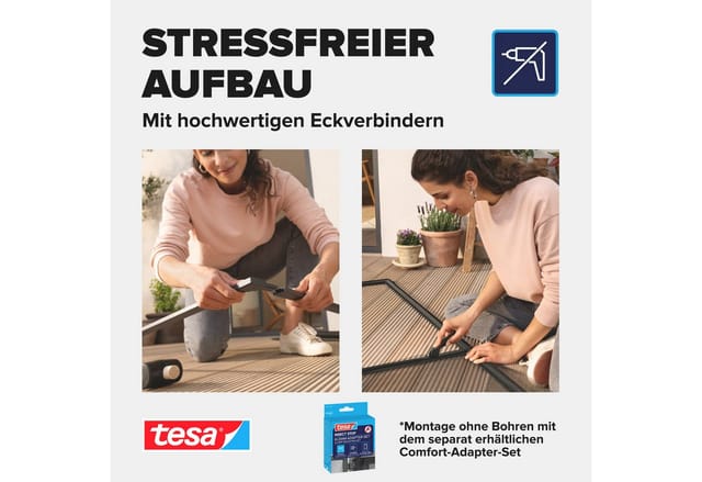 tesa Türfliegengitter 'Alu Comfort' anthrazit 100 x 220 cm