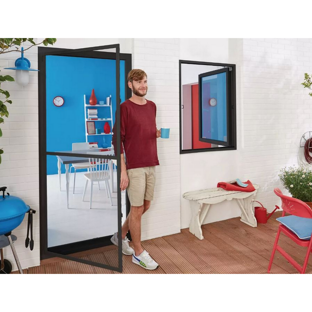 tesa Türfliegengitter 'Alu Comfort' anthrazit 120 x 240 cm
