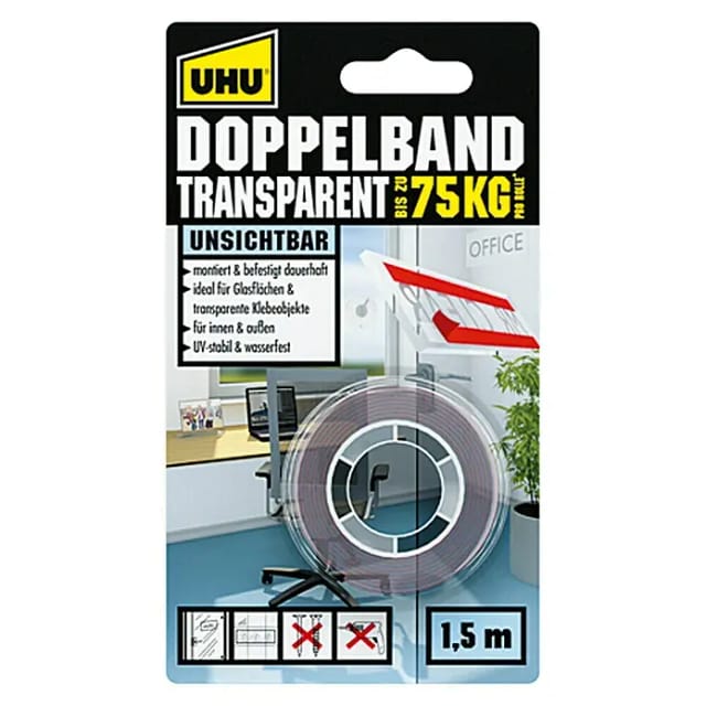 Uhu Doppelband transparent 1,5 Meter