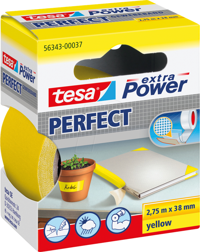 tesa Gewebeband 'Extra Power Perfect' gelb 2,75 m