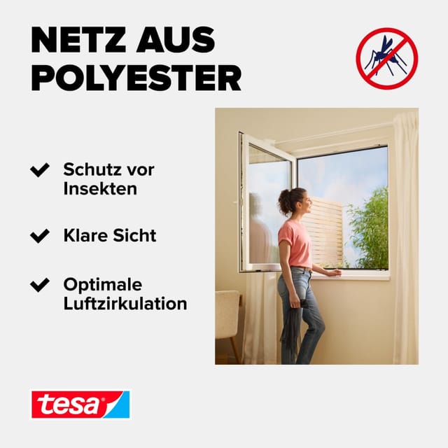tesa Fensterfliegengitter 'Comfort' anthrazit 100 x 100 cm