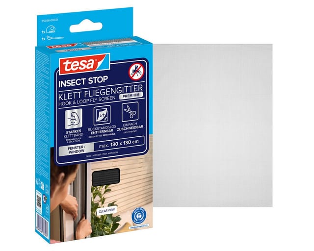 tesa Fensterfliegengitter 'Comfort' anthrazit 130 x 130 cm
